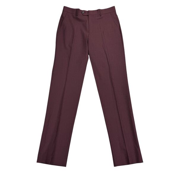 Bar III Mens Slim Fit Wool Blend Active Stretch Suit Pants Burgundy 30x32 - Picture 1 of 3